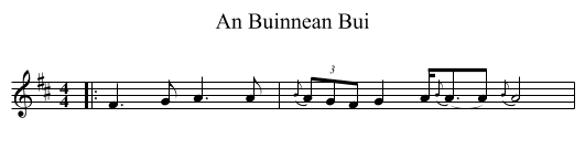 Buinnean Bui, An  - staff notation