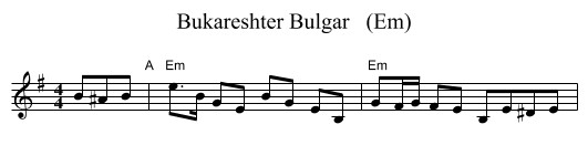 Bukareshter Bulgar   (Em) - staff notation