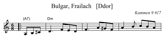 Bulgar, Frailach   [Ddor] - staff notation