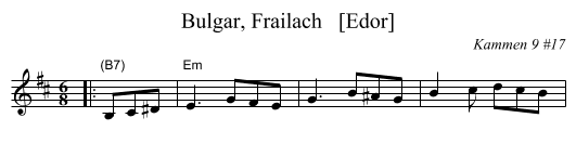 Bulgar, Frailach   [Edor] - staff notation