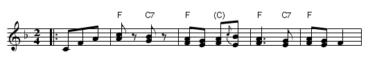 Bulgar, Frailach - staff notation