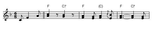 Bulgar, Frailach - staff notation