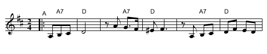 Bulgar (I-15) in D #1 - staff notation