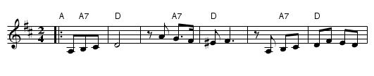 Bulgar (I-15) in D #1 - staff notation