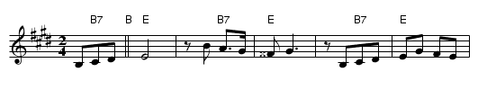 Bulgar in D - staff notation