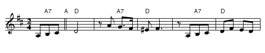 Bulgar in D - staff notation