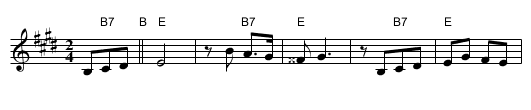 Bulgar in D - staff notation