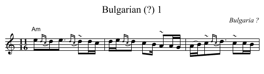 Bulgarian (?) 1 - staff notation