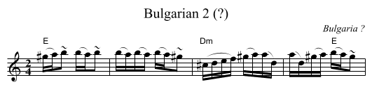 Bulgarian 2 (?) - staff notation