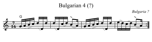 Bulgarian 4 (?) - staff notation