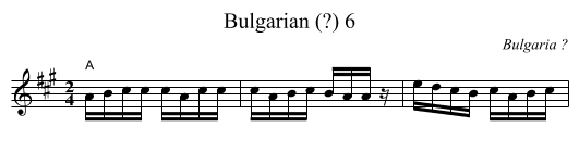 Bulgarian (?) 6 - staff notation