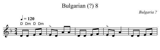 Bulgarian (?) 8 - staff notation