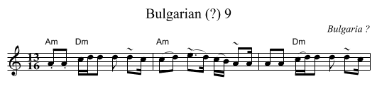 Bulgarian (?) 9 - staff notation