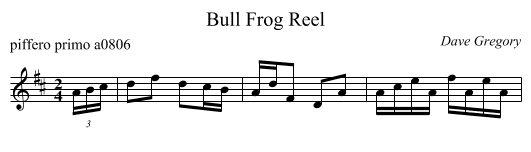 Bull Frog Reel - staff notation