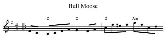 Bull Moose - staff notation