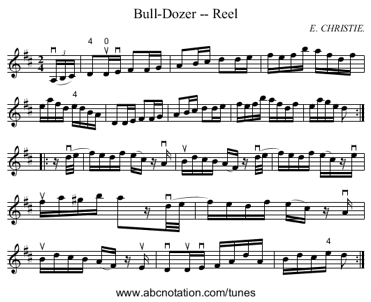 Bull-Dozer -- Reel - staff notation