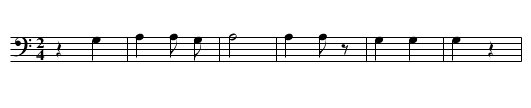 Bullet Game Song (b) - staff notation