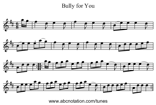 Bully for You - staff notation