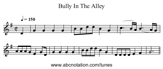 Bully In The Alley - staff notation