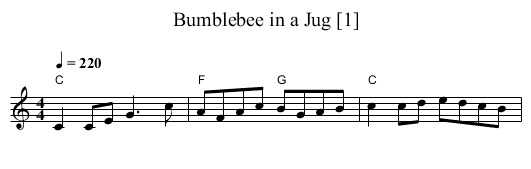 Bumblebee in a Jug [1] - staff notation