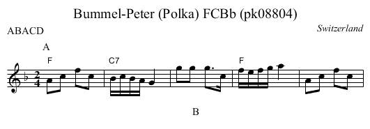 Bummel-Peter (Polka) FCBb (pk08804) - staff notation
