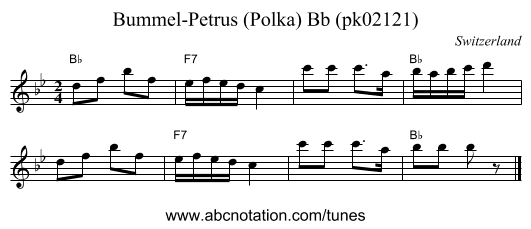 Bummel-Petrus (Polka) Bb (pk02121) - staff notation