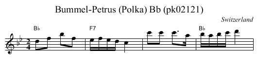 Bummel-Petrus (Polka) Bb (pk02121) - staff notation