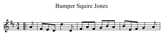 Bumper Squire Jones - staff notation