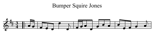 Bumper Squire Jones - staff notation
