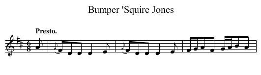 Bumper 'Squire Jones - staff notation