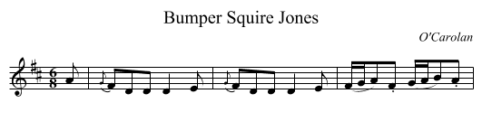 Bumper Squire Jones - staff notation