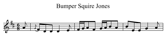 Bumper Squire Jones - staff notation