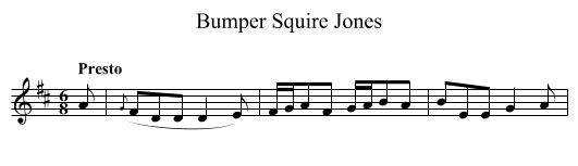 Bumper Squire Jones - staff notation