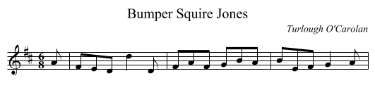 Bumper Squire Jones - staff notation