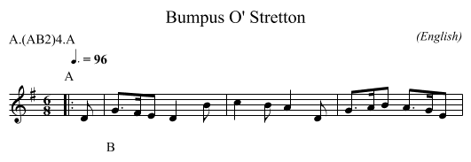 Bumpus O' Stretton - staff notation
