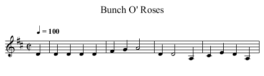 Bunch O' Roses - staff notation