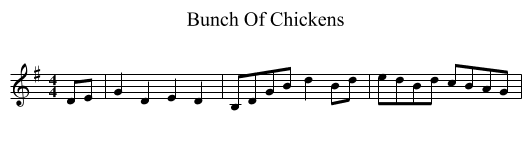 Bunch Of Chickens - staff notation