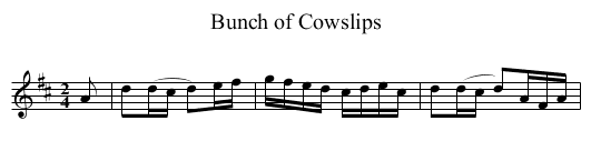 Bunch of Cowslips - staff notation