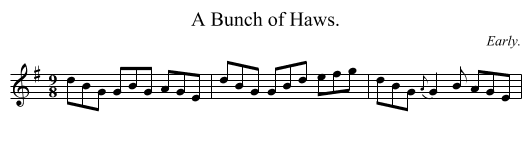 Bunch of Haws., A  - staff notation