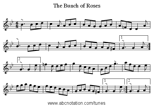 Bunch of Roses, The - staff notation