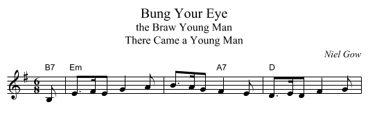 Bung Your Eye - staff notation