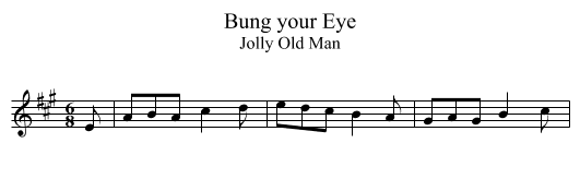 Bung your Eye - staff notation