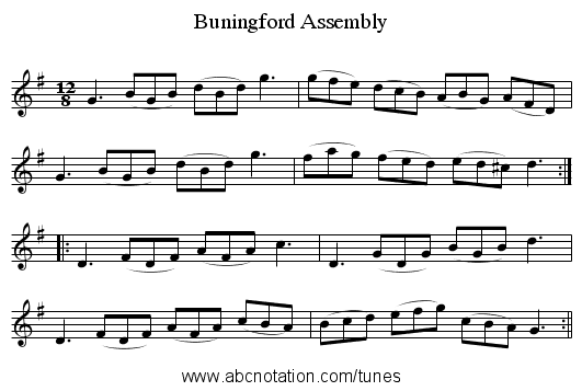 Buningford Assembly - staff notation
