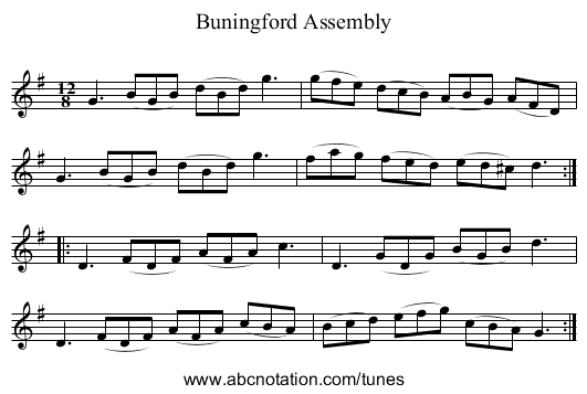 Buningford Assembly - staff notation