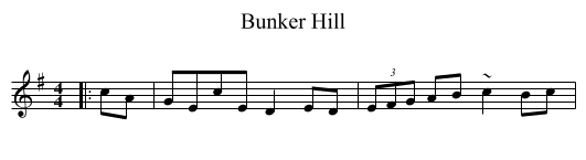 Bunker Hill - staff notation