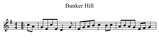 Bunker Hill - staff notation