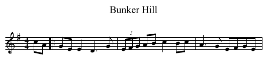 Bunker Hill - staff notation