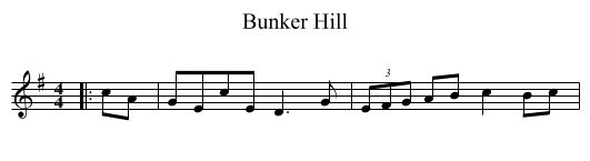 Bunker Hill - staff notation