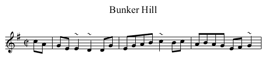Bunker Hill - staff notation