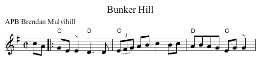 Bunker Hill - staff notation